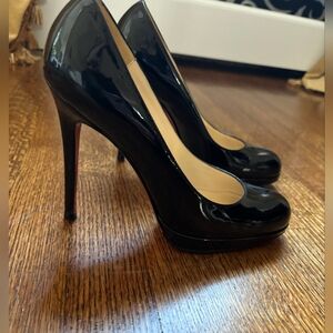 Christian Louboutin black patent leather shoes size EU38